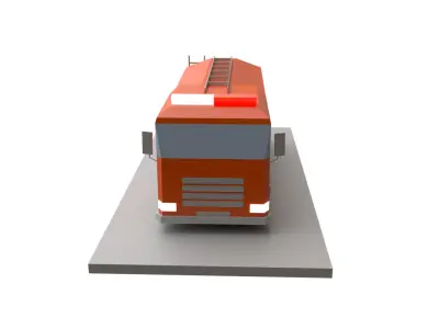 Firetruck LowPoly fire truck Low-poly 3D model