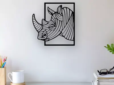 Rhino Wall Art 3D print model