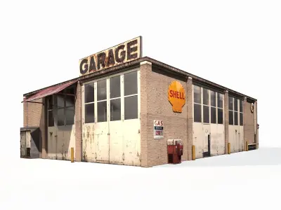 Garage Building 188 Low Poly Low-poly 3D model