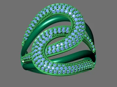 Womens Rings With Stone Ring Ready STL 3DM Models Rings women 3D print model 21