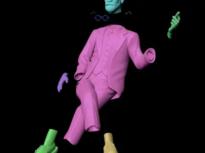 Sigmund Freud Full Body 3D print model