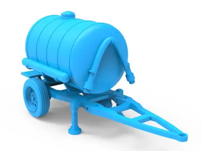 Trailer water tank on 3D print model