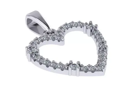 Diamond heart pendant   3D print model