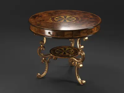 Oyster round table  highpoly 3D model