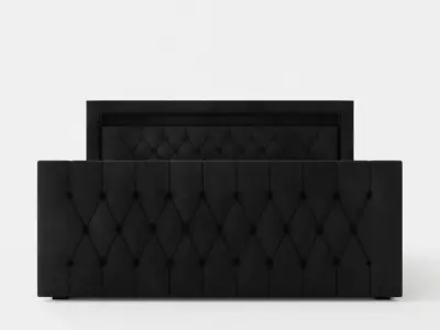 Franco Bed Package 180x200 Co Storage Black Artificial Leather Low-poly 3D model