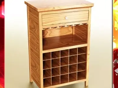 Wine Table Rack 3 3D model