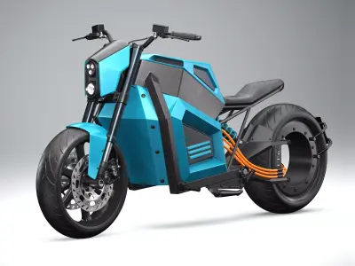 RMK E2 electric motorcycle Aquamarine 3D model
