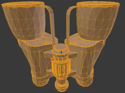 Binocular with lens plugs Low-poly 3D model