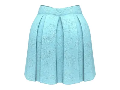 Luxury Jacquard Pleated Mini Skirt With Bow Low-poly 3D model