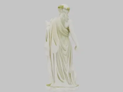 Elegant Marble Garden Statue of Woman Low-poly 3D model