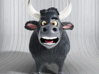 Black Bull Rigged 3D model