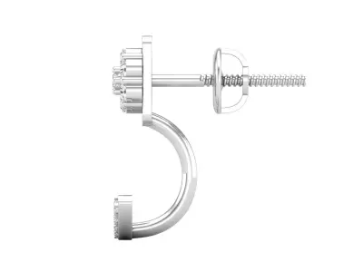 AV 464 Round White Diamond Pendulum Stud Earring Jackets 3D print model