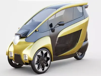 Concept 3 wheel electric vehicle 3D model