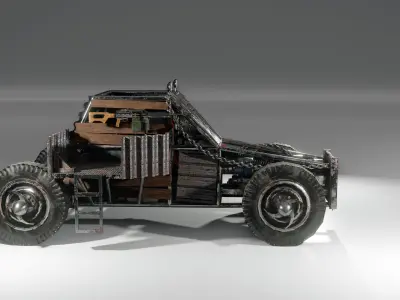 Apocalyptic buggy Low-poly 3D model