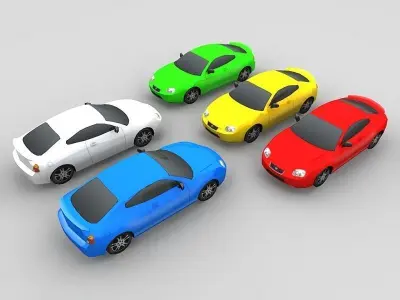 Hyundai Coupe Low-poly 3D model