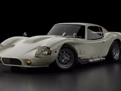 1960s  Le Mans Style GT Racing Classic Coupe Low-poly 3D model