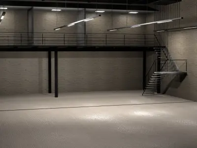 Warehouse car studio interior 3d 3D model