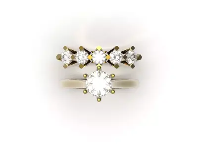 Luxury solitaire wedding printable ring model wr0136 3D print model