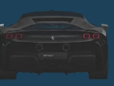 Ferrari sf90 stradale 2020 Low-poly 3D model