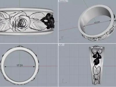 ring woman  3D print model 132