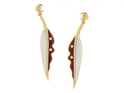 Women Drop Earrings 3dm STL OBJ FBX Renders Details 3D print model 25