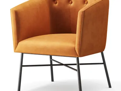 Aurelie Tub Chair in Emerald Green Velvet 3D model