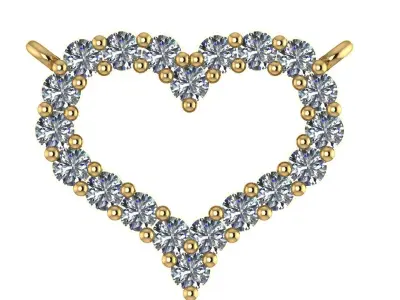 Diamond Heart Pendant 3D print model 3D print model