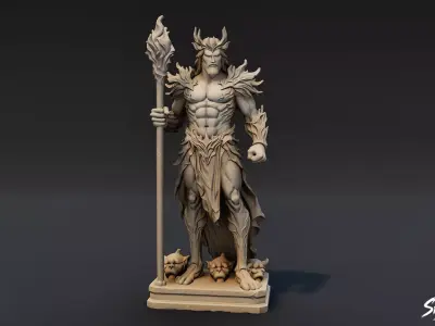Hades Statue Low-poly 3D model