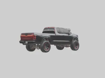 Performance Pickup Truck with Supercharger model Low-poly 3D model