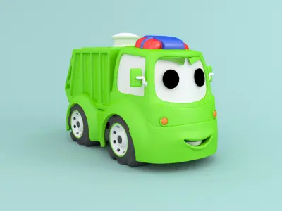Cartoon car construction vehicles 3D model