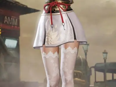 Ancient Oriental beauty slim character  3d Low-poly model Low-poly 3D model