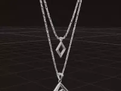  Golden Necklace Minimalist Double Layer Pendant 3D print model