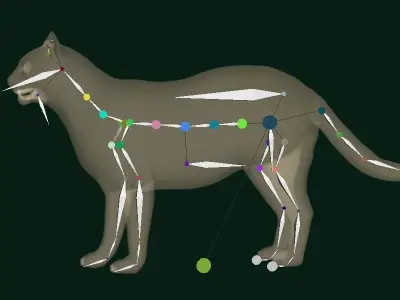 Jaguarundi Wildcat Animal Low-poly 3D model