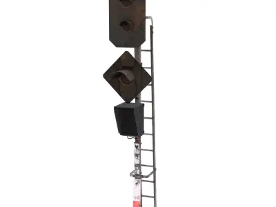 Train Traffic Light Weathered 22 3D model