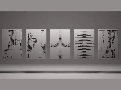 Futuristic Walls and Panels 3D model