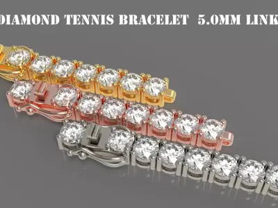 Diamond Tennis Bracelet Link  TB50 3D print model