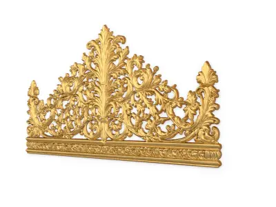 Classic Carved Bed 3D model 16 3D model