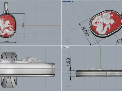 Saint George the Victorious pendant model 991 3D print model