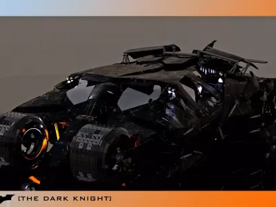 Bat mobile PBR Low-poly 3D model