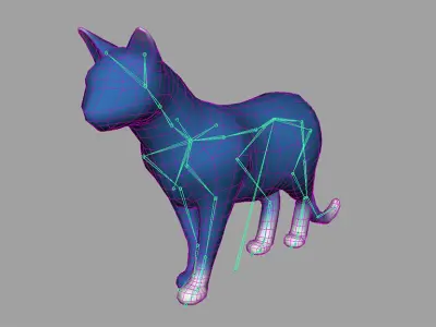 Cat low poly - animated 3D model Low-poly 3D model