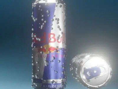 realistic redbull can 3D model