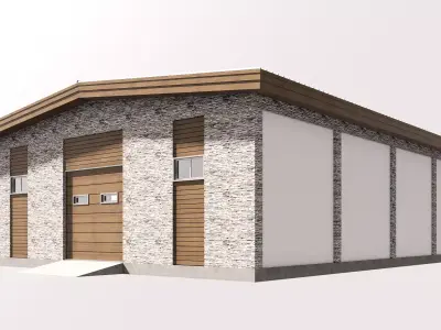 Garage Low-poly 3D model purchase