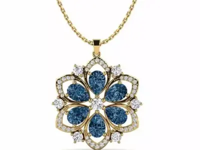 Women pendant necklace model 3D  3D print model