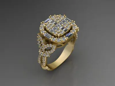 Luxury Jewelry Ring BRG 3D print model