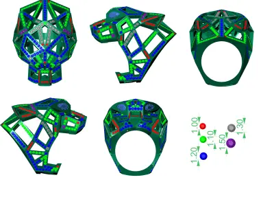 panther ring head panther diamond ring hiphop jewellry 3D print model