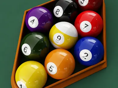 Pool Ball Starter Set Vray 3D model