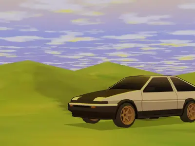 Toyota Corolla Sprinter Trueno AE86 Low-poly 3D model
