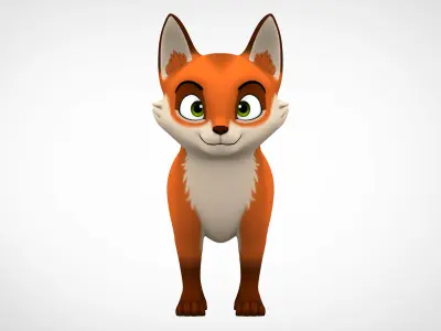 Red Fox Low-poly 3D model