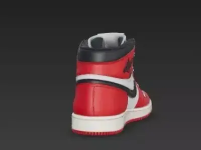 Modern Casual White Leather Sneaker - Nike 3D model