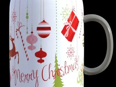 ChristmasMug Xmas Low-poly 3D model